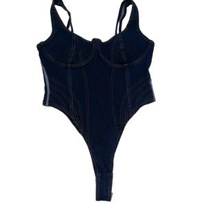 adidas X Ivy Park Rodeo Denim Bodysuit Size Large XL H61706 New